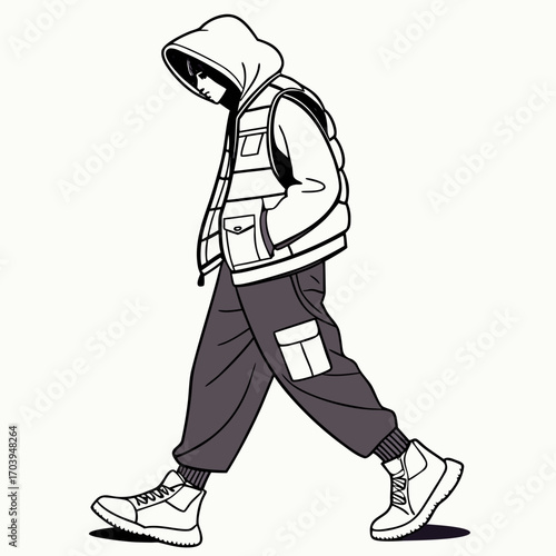 vector illustration of hockey player