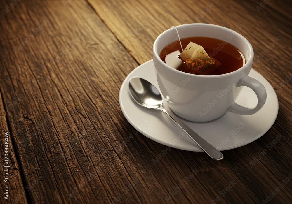 Obraz premium Cozy Teatime on Wood