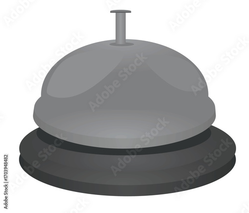 Metallic hotel bell. vector illustration	