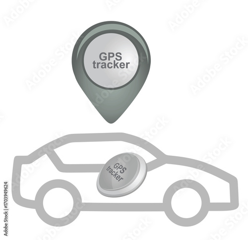 Grey GPS tracker. vector illustration