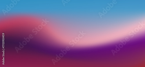 Abstract gradient backdrop with smooth transition of vivid hues, blending light sky blue, soft pink, and deep purple in curved, soft shapes perfect for modern design backgrounds