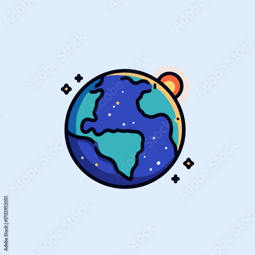 Colorful Globe Earth Cartoon Design