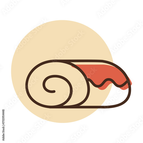 Delicious Sweet Sponge Cake Roll Icon