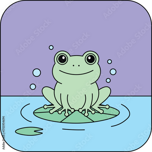 Frog pastel vector icon