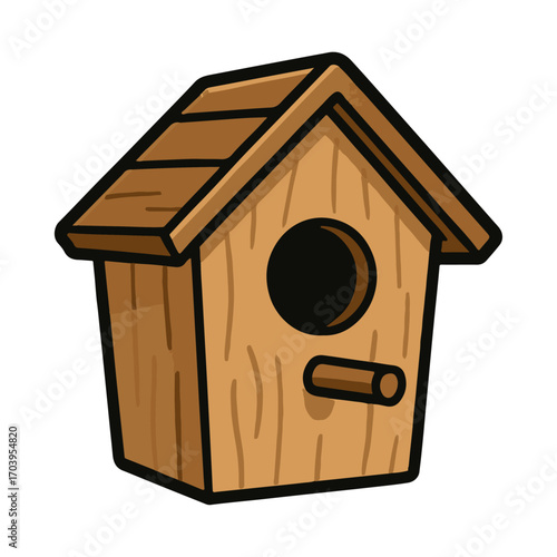 Cartoon wooden birdhouse illustration