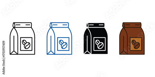 Coffee bag icon vector.  cafe branding and menu design projects symbol. vector illustration.