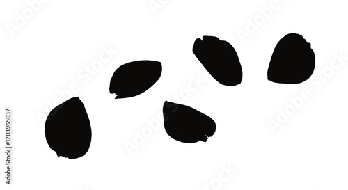 Abstract black ink splashes dynamic movement on white surface captured in high resolution photography vector