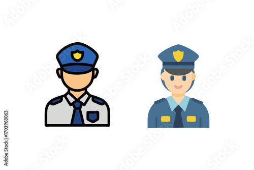 police officers in uniform standing side by side silhouette