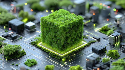 Future cubes, digital data streams and plants. Integration of technology and ecology. Environment, Society and governance