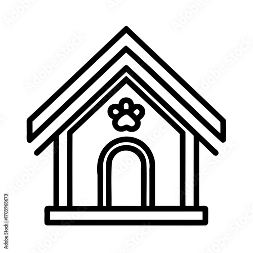 Pet House Dog Kennel Vector Illustration