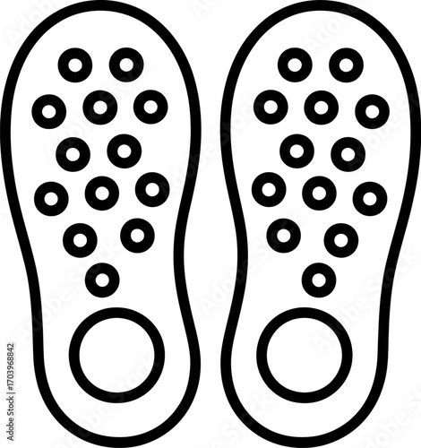 Reflexology slippers outline vector acupressure foot massage