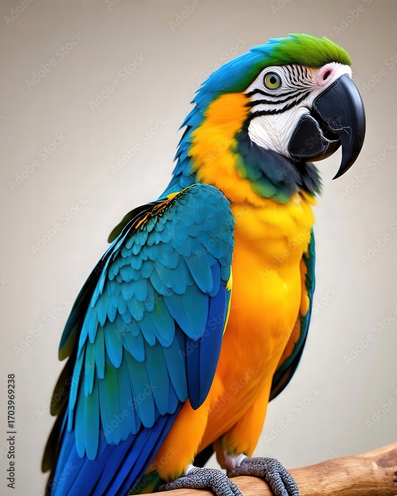 Obraz premium Colorful Macaw Parrot Studio Portrait.