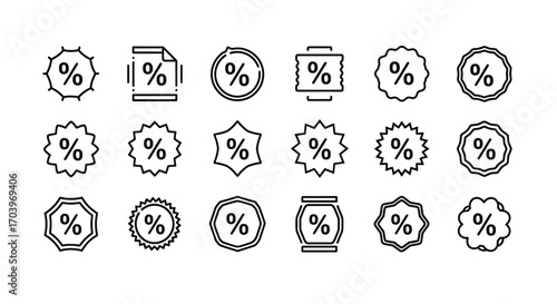 Collection of hand drawn percentage icons for sales and discount promotions vector