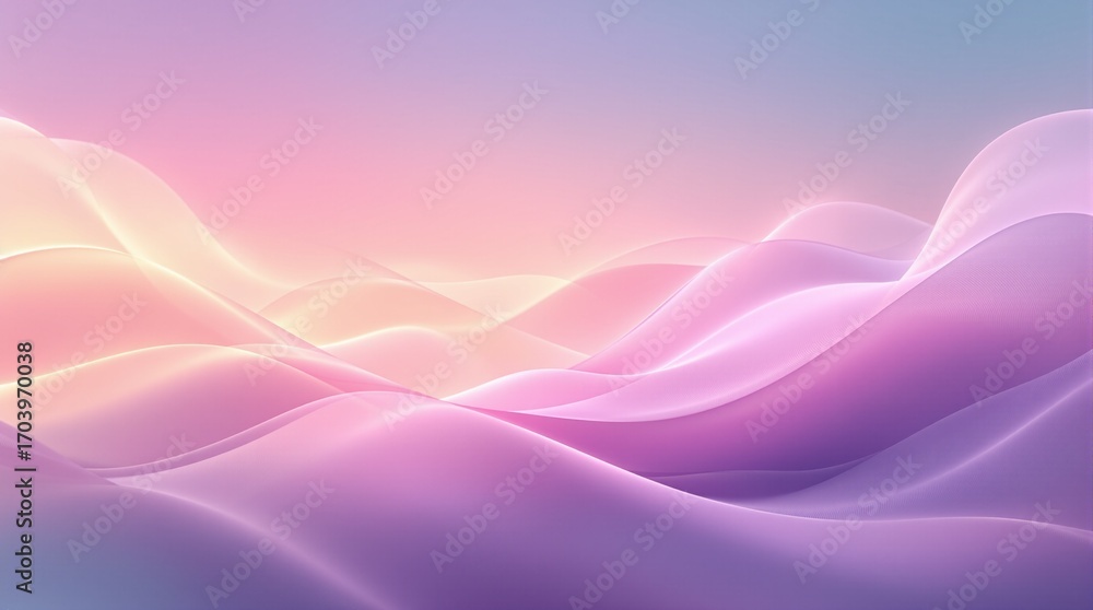 Fototapeta premium Magical Abstract Wave Background in Pink and Purple Gradient with Sparkling Lights, Dreamy Fantasy Design for Romantic and Elegant Concept