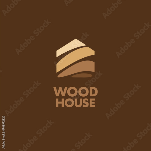Vector logo design template for parquet, laminate, flooring. Wood house icon	

