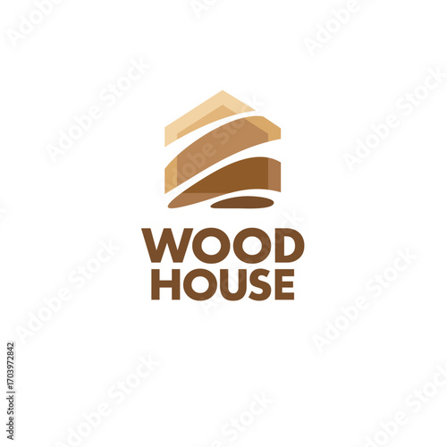 Vector logo design template for parquet, laminate, flooring. Wood house icon	
