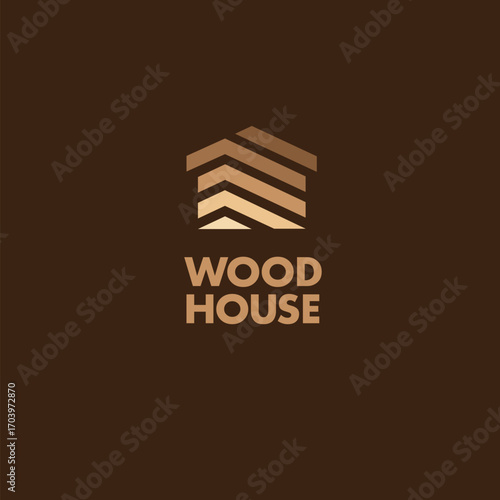 Vector logo design template for parquet, laminate, flooring. Wood house icon	
