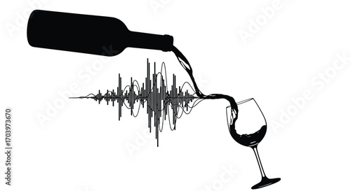 Harmonic Beverage A Symphony of Sound and Taste Pouring Liquid Resonance into a Glass of Auditory Delight