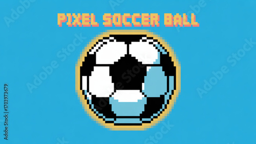 Pixel art soccer ball vector graphic for sports design and retro gaming assets for your creative projects