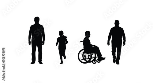Diverse human silhouettes representing inclusivity and community inclusion vector