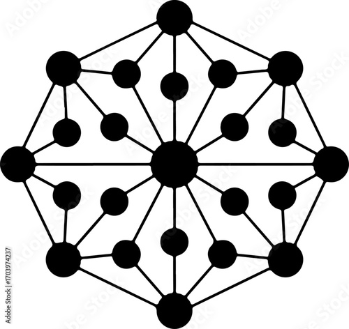 network connection silhouette vector illustration