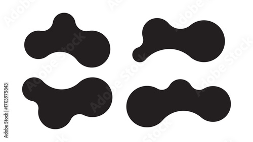 Set of abstract metaball shapes