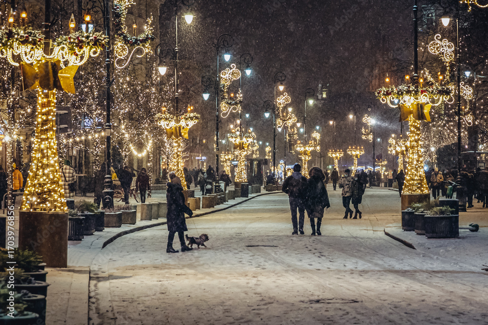 © Fotokon - Christmas decorations on Krakowskie Przedmiescie Street in Warsaw, Poland © Fotokon - Christmas decorations on Krakowskie Przedmiescie Street in Warsaw, Poland