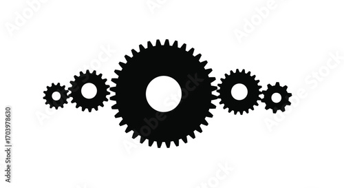 Interlocking gears symbolizing teamwork and mechanical systems seamlessly working together vector