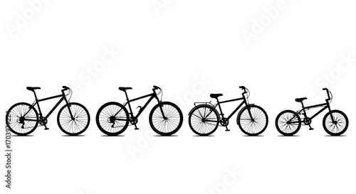 Diverse bicycle collection showcase multiple sizes and styles for cycling enthusiasts and transportation vector