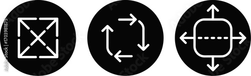 Vector icons set expand resize refresh update loop arrows