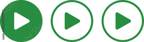 Play button icon green vector illustration multimedia player