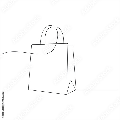 Shopping bag shop editable continuous one line art