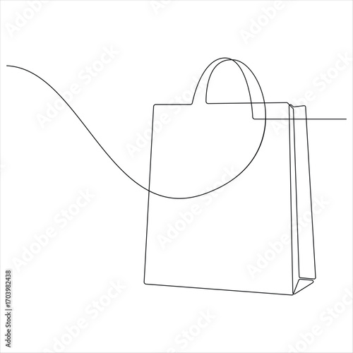 Shopping bag shop editable continuous one line art