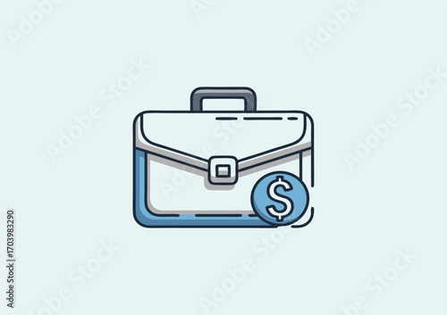 Business briefcase money icon vector