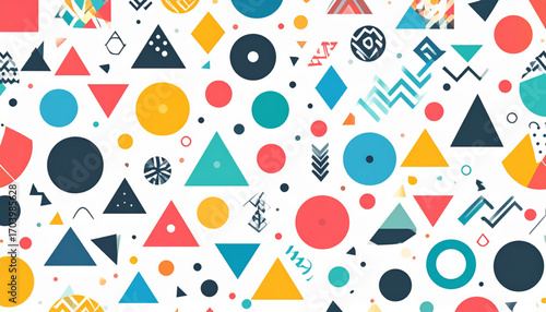 Abstract Retro Geometric Collage