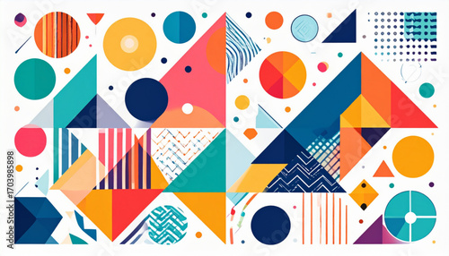 Abstract Retro Geometric Collage