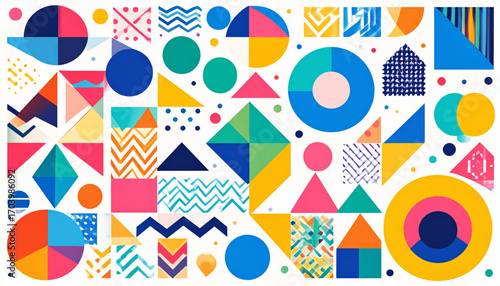 Abstract Retro Geometric Collage