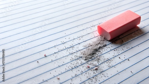 Get it right with this eraser on lined paper symbolizing mistakes and corrections for your project