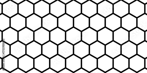 Black and white hexagon honeycomb pattern background