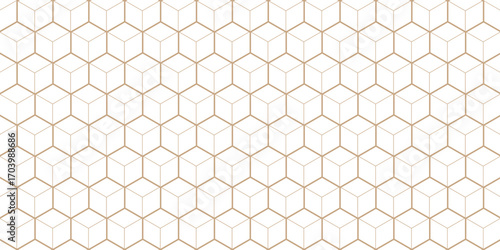 Vector geometric cubes pattern, seamless background