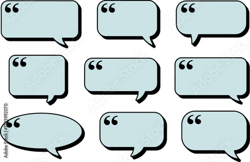 Speech bubble vector set quote box talk balloon template