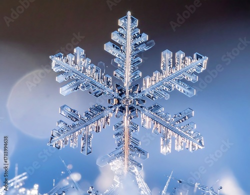 Close-up of a stunning snowflake