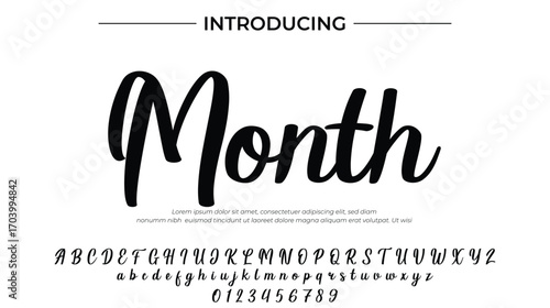 Month - Elegant Script Font for Smooth Handwritten Design and Creative Typography