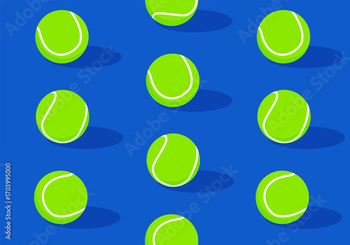 Tennis balls pattern creating a dynamic sport background