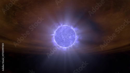 Ein junger heißer Stern, kurz nach seiner Entstehung (CGI)