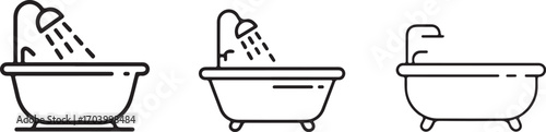 Bathroom Icon Thin Line Vector Illustration, Restroom and Washroom Symbol