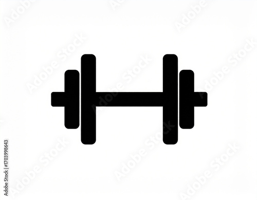 Flat vector illustration of a dumbbell symbol for weight training, strength exercise, and gym fitness design.