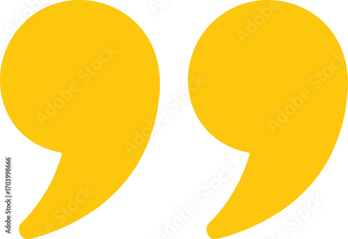 Yellow quotation marks vector graphic design illustration