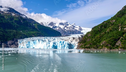 Wallpaper Mural Majestic glacier fronting a serene fjord Torontodigital.ca