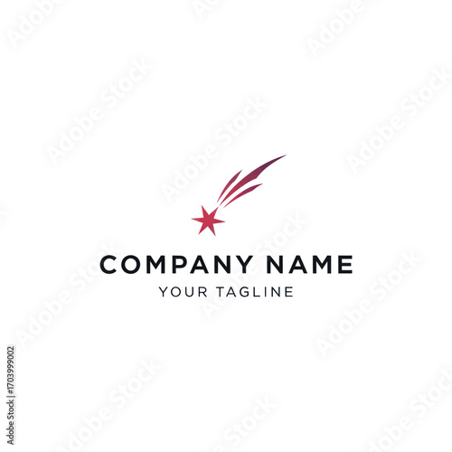Abstract logo design featuring a stylized shooting star, ideal for a company needing a modern and dynamic brand identity.